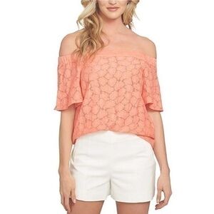 1.State Womens Off-The-Shoulder Textured Blouse